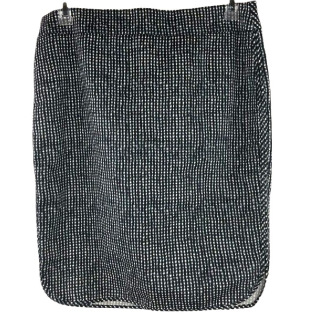 LOFT black/white/blue check skirt